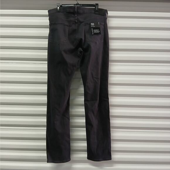 Paige Federal Transcend Slim Straight Jeans Men's Size 34 Dark Gray Denim Pants - Picture 4 of 11